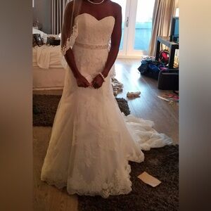 Alfred Angelo White Lace Wedding Dress